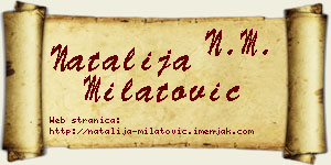 Natalija Milatović vizit kartica